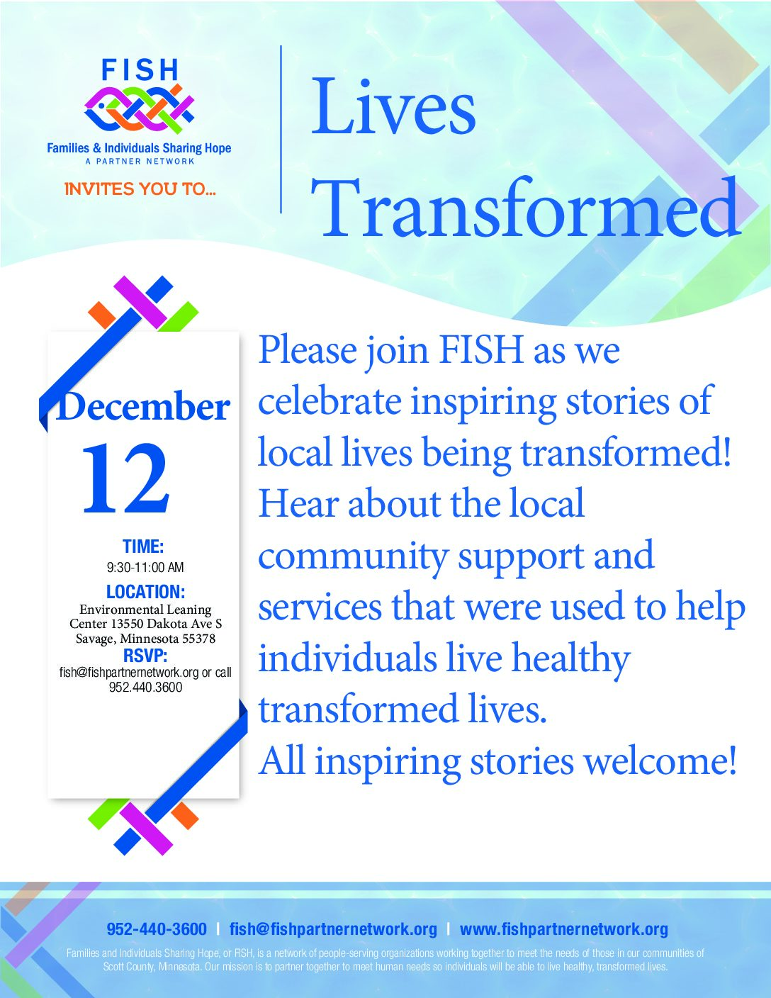 FISH 2nd Thursday Meeting – Lives Transformed!