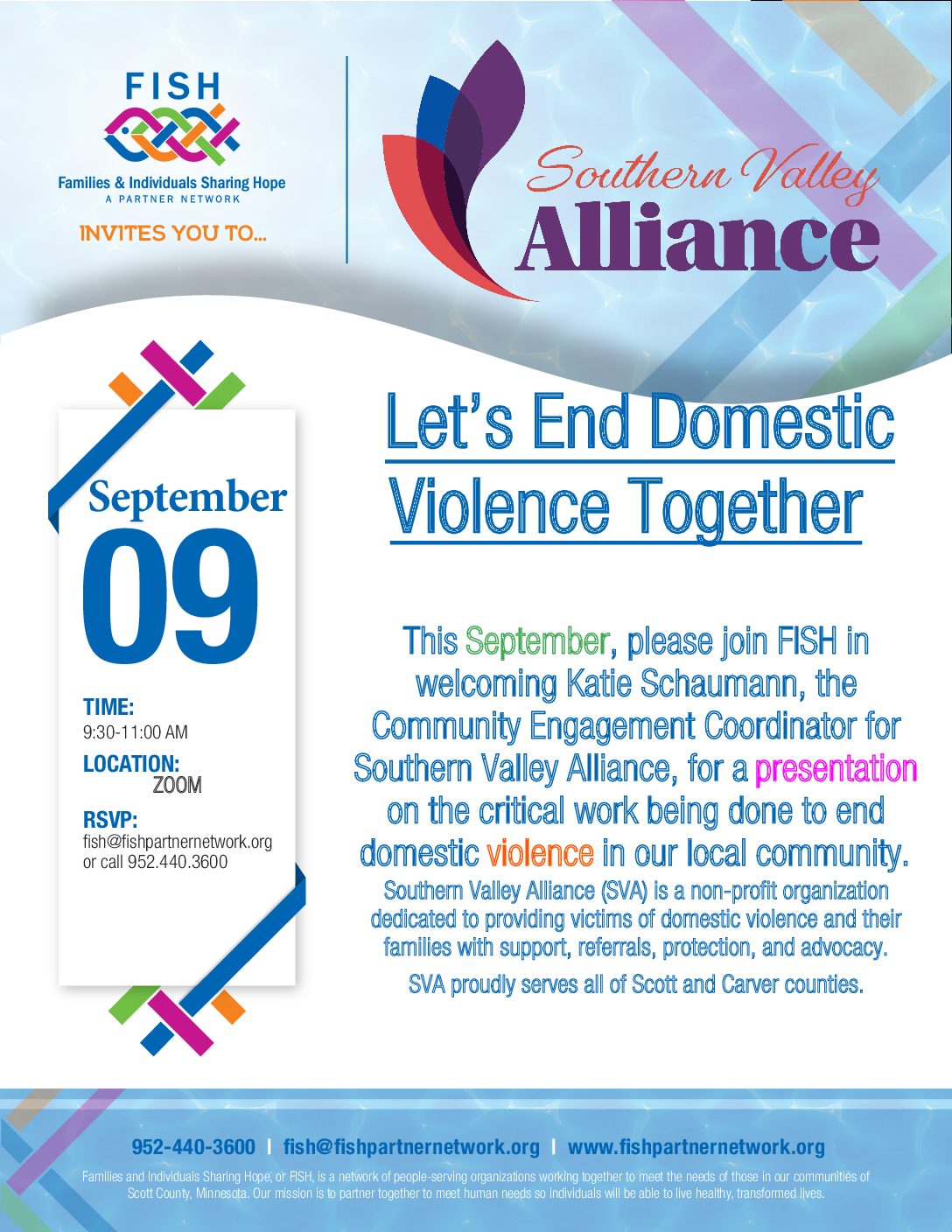 Let’s End Domestic Violence Together – 9/9/21 FISH Presentation