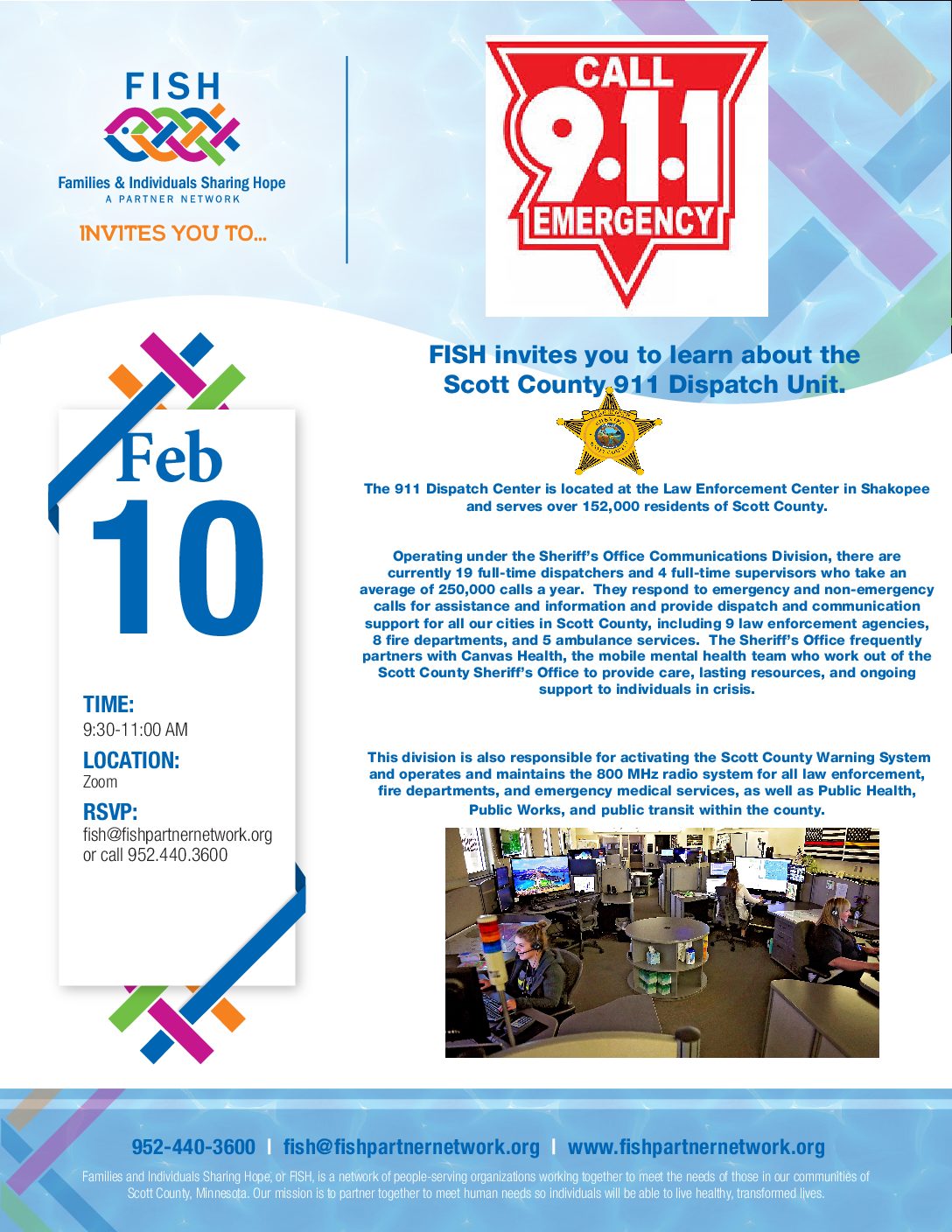 February FISH Meeting – Scott County 911 Services