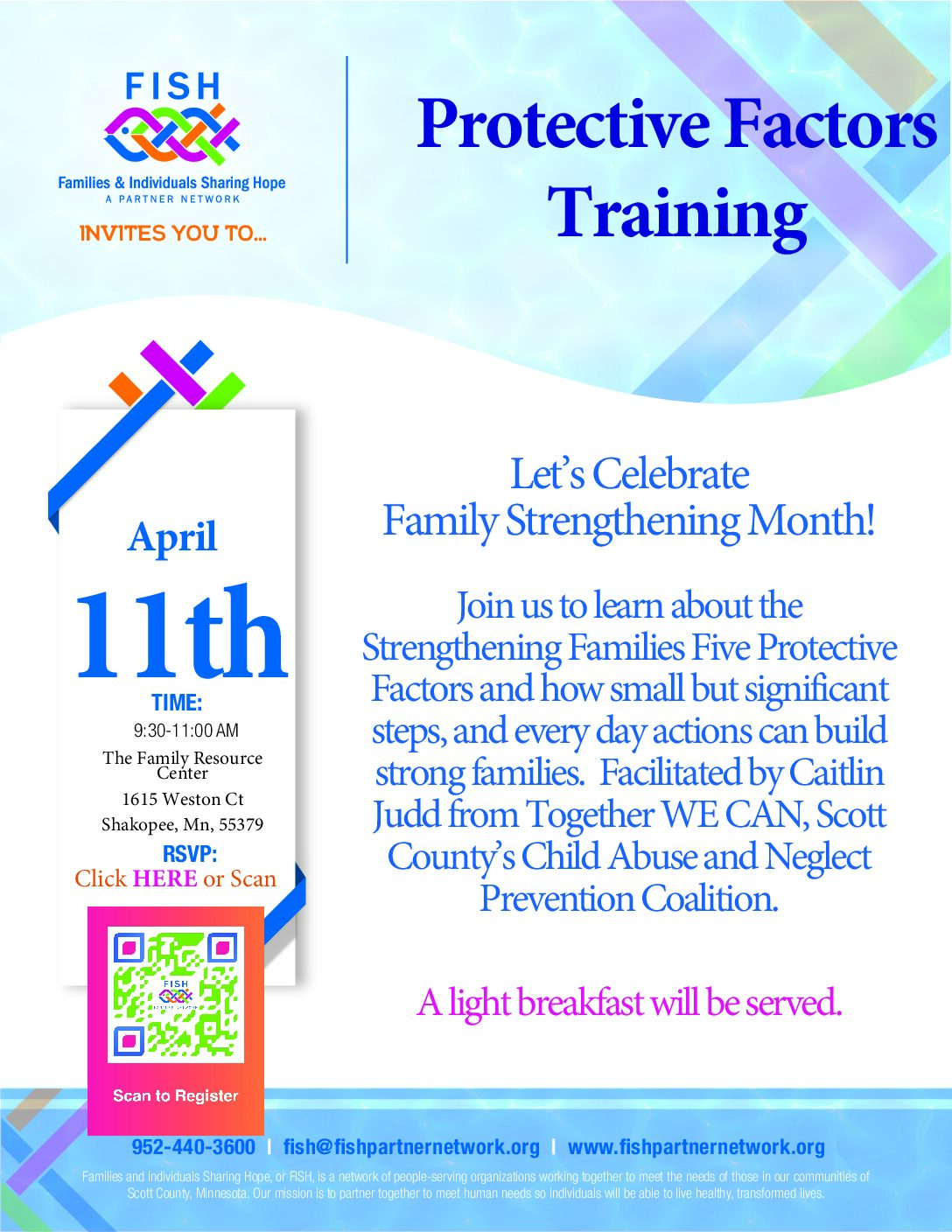2nd Thursday Meeting on April 11th: Protective Factors Training