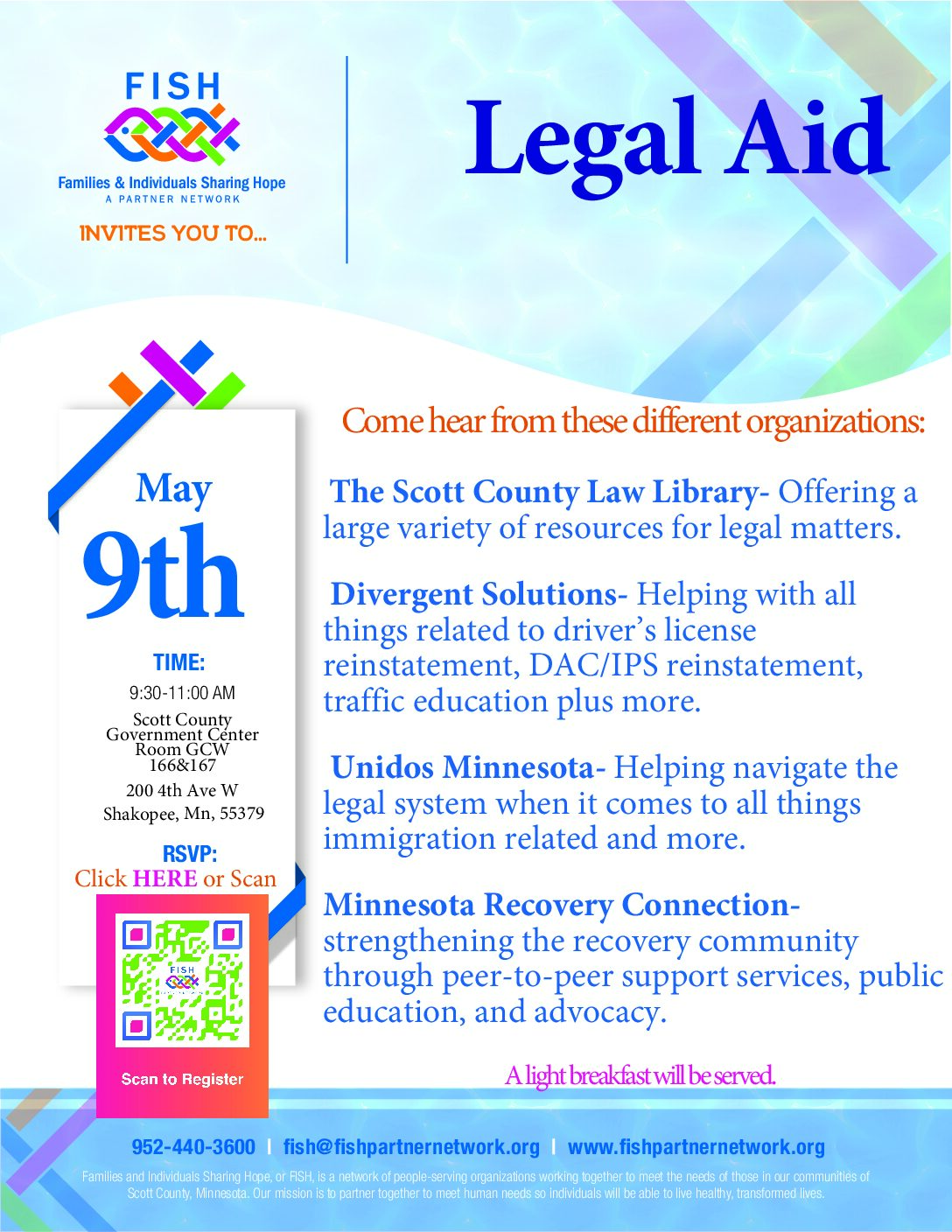 2nd Thursday Meeting on May 9th: Legal Aid