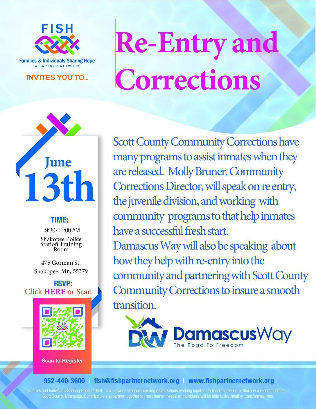 2nd Thursday Meeting on June 13th: Re-Entry and Corrections