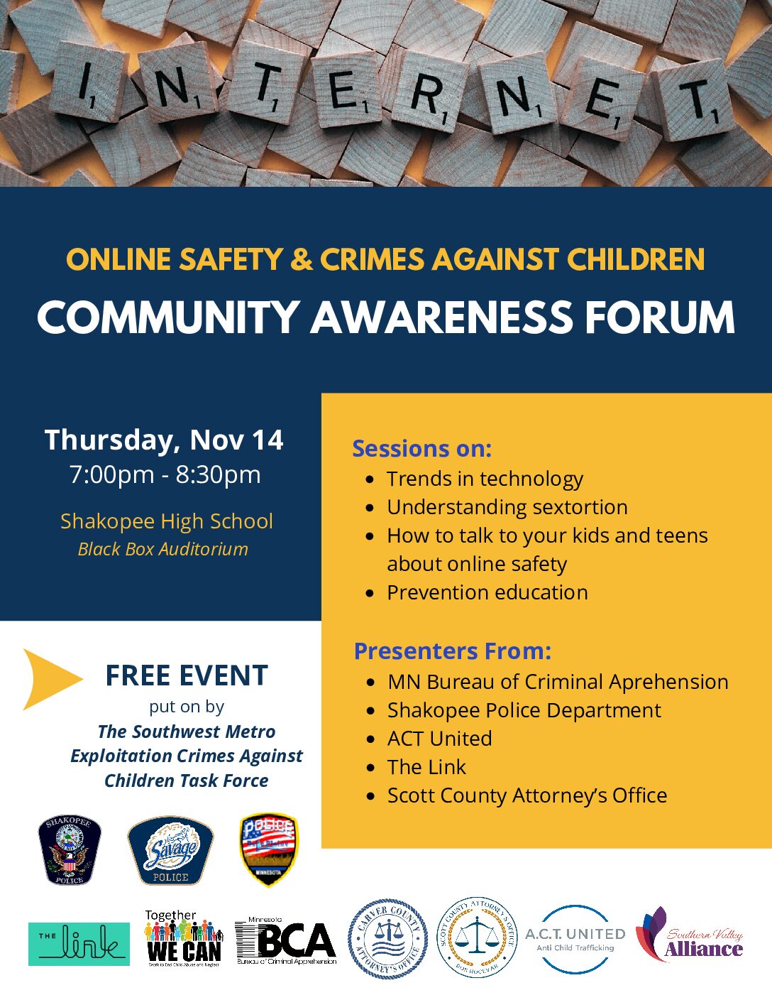 ONLINE SAFETY & CRIMES AGAINST CHILDREN COMMUNITY AWARENESS FORUM