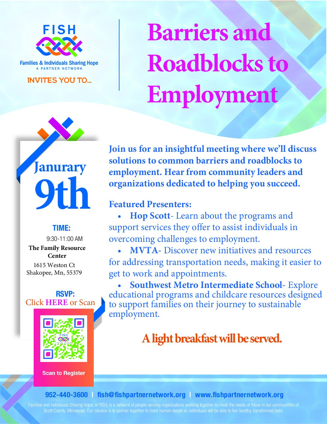 2nd Thursday Meeting on January 9th: Barriers and Roadblocks to Employment