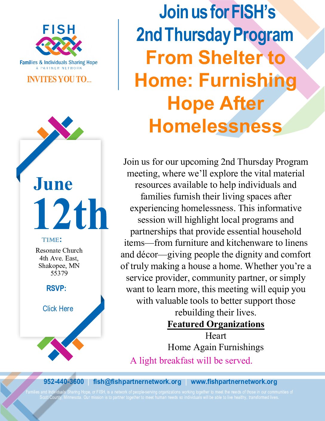 June 2nd Thursday Program Meeting-From Shelter to Home: Furnishing Hope After Homelessness