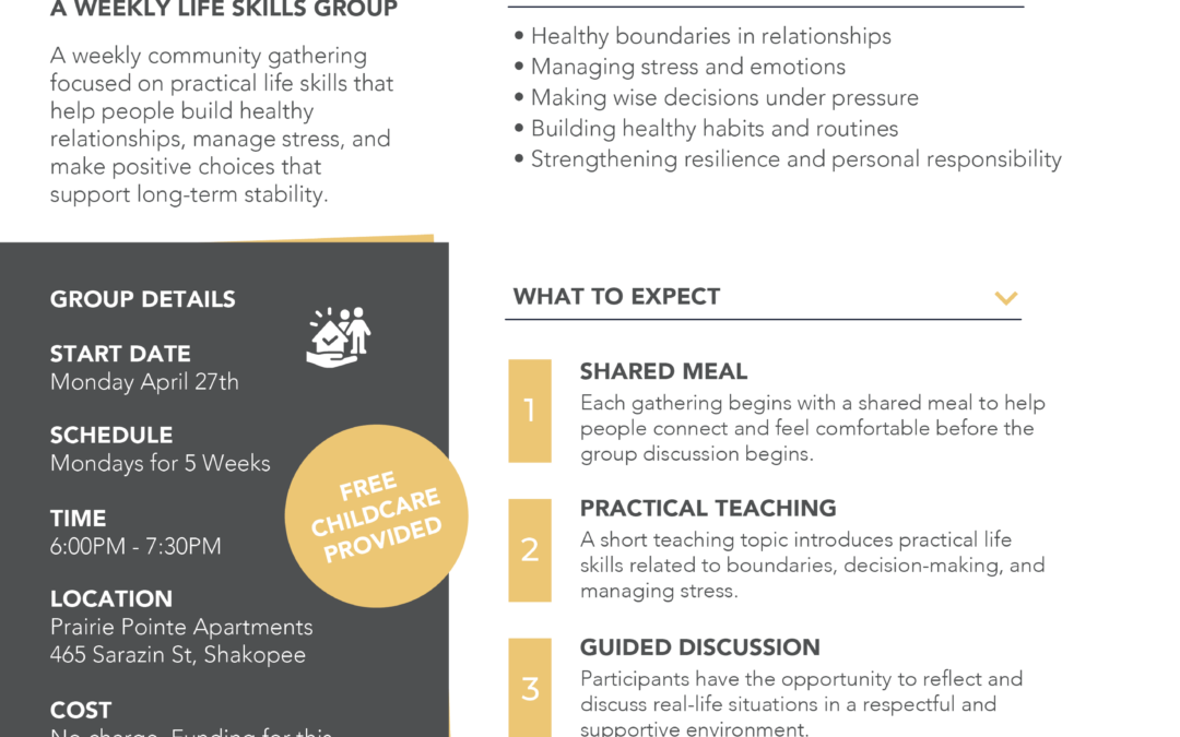 Boundaries: A Weekly Life Skills Group Starts Monday!