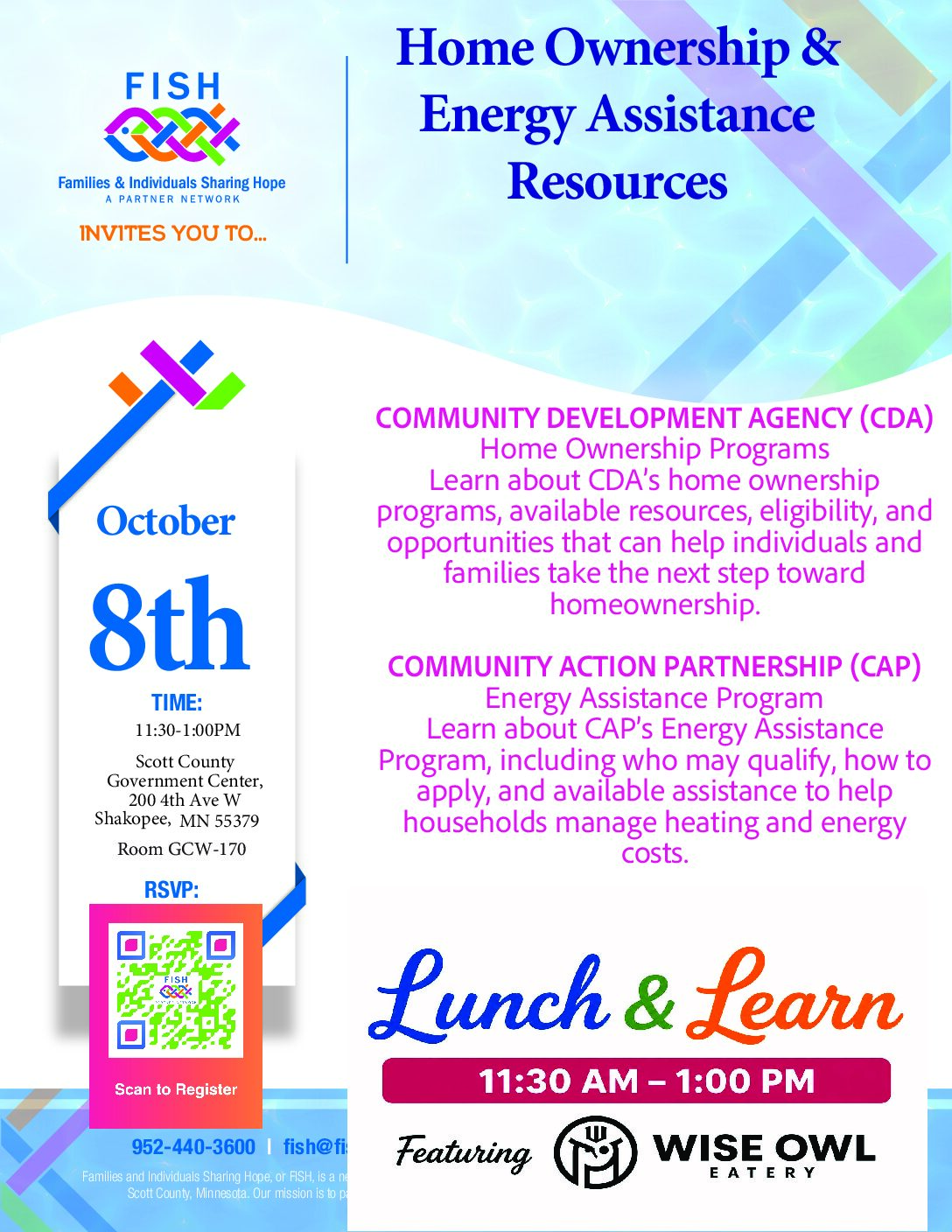 📣 There’s still time to register and join us TODAY for FISH’s 2nd Thursday Lunch & Learn!